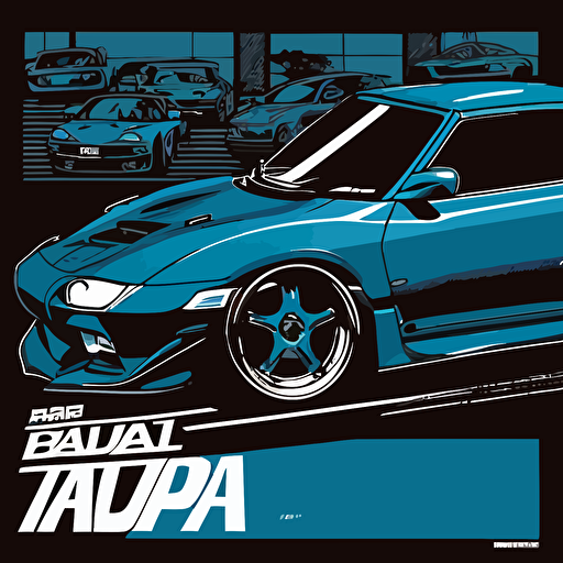 car appeal related advertisement, highlight color blue, vector, jdm, good quality