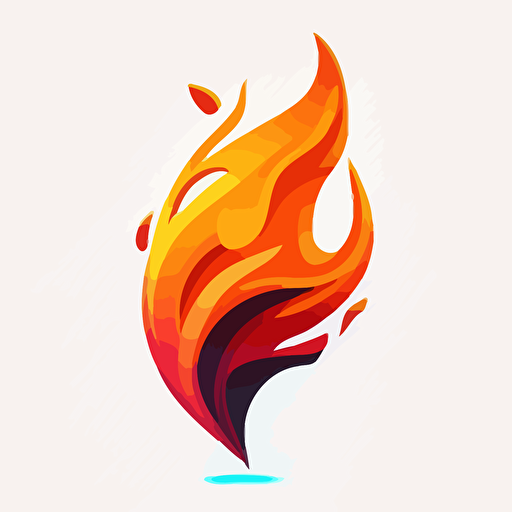very simple vector image, simple lick of flame