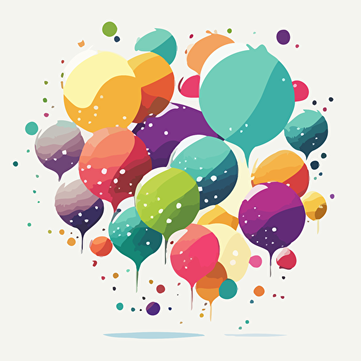 balloons, detailed, cartoon style, 2d clipart vector, creative and imaginative, hd, white background