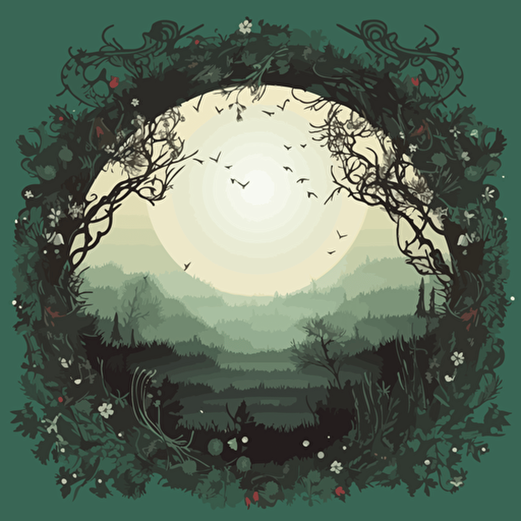 fantasy elven border, vector,