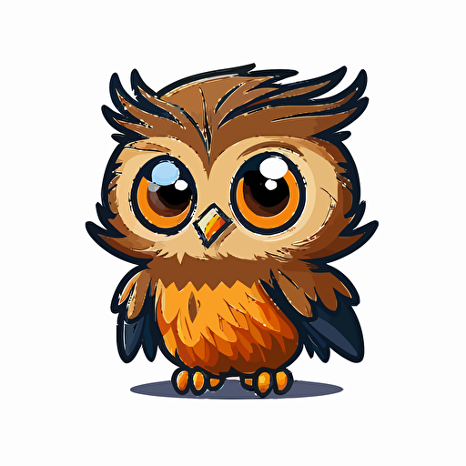 a mascot logo of a cute owl, simple, vector