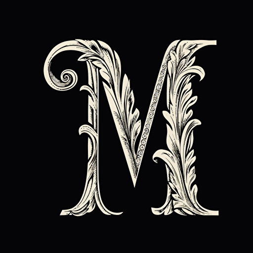 vector image of a letter T and letter M simple black script