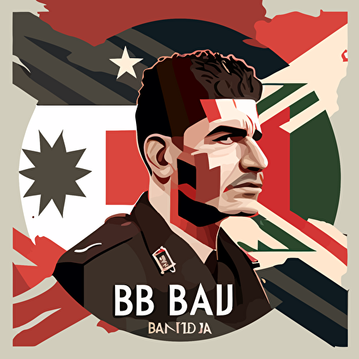 bid ben, vector, with text under the picture “English of Iraq”