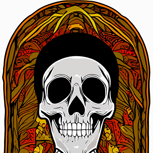 portrait skeleton monk sticker portrait highly detailed colorful illustration smooth clean vector curves jagged lines vector art smooth