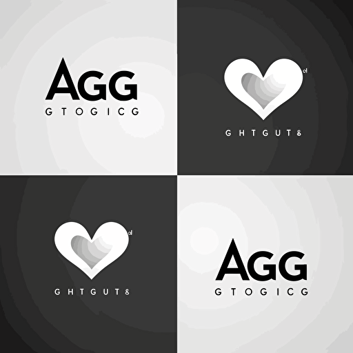 ARTG, heart shape and wordmark inside, pictorial logo, minimalist logo, one color, vector, modern