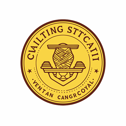 logo for test knitting company, yellow color, vector style, logo style, white background, png