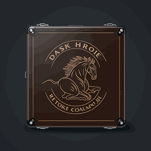 a modern logo design for dark horse cases, company that builds custom cases for equipment, detailed, adobe illustrator, vector, high quality, transparent background