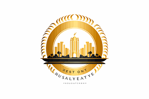 corporate logo for real estate company luxury golden vector white background