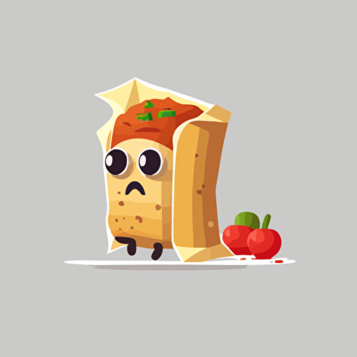 minimalistic flat vector illustration one chimichanga, transparent background