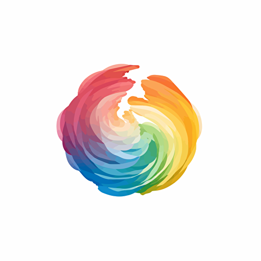 logo of an earth data visualisation, color ink swirl, vector, minimalistic, creative, white background
