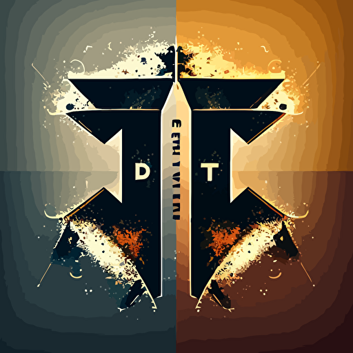 make a logo two T, one T is upside down, vector style