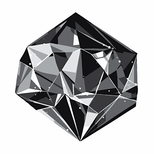 vector logo of a diamond, complex, grayscale