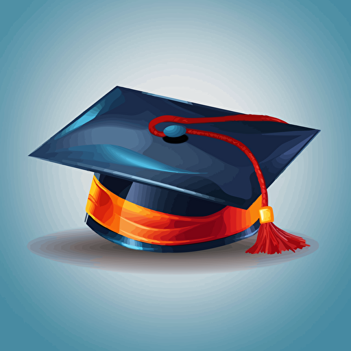 vector illustration of a college graduate cap, in vibrant colors
