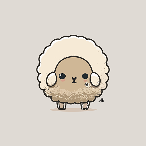 cute sheep kawaii style, vector, simple, angry sheep, cute, white background