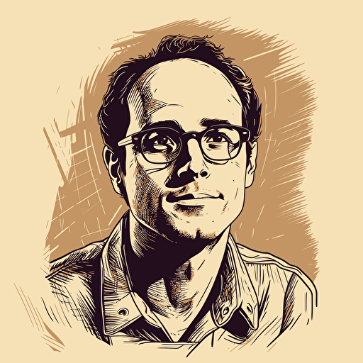 simple vector drawing outline of the director David Wain
