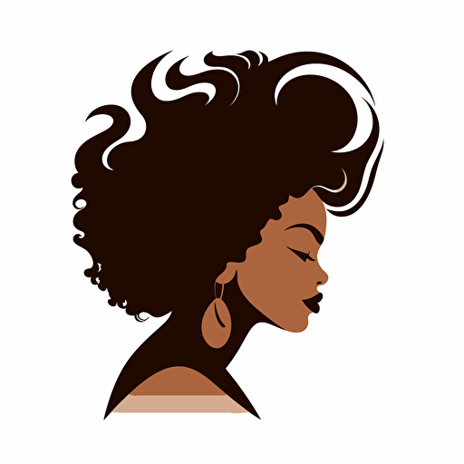 hair stylist company, african american, modern, vector logo, vector art, simple , cartoon, 2d,