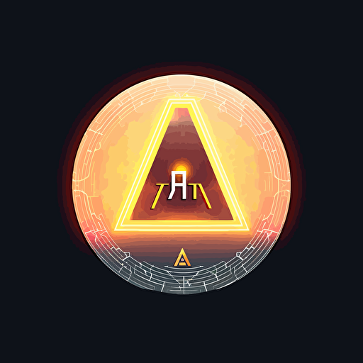 Logo for AI initiative, sticker, vector art, flat color