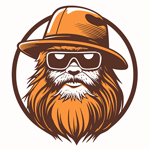 bigfoot no hat or sunglasses, in style of sticker, no watermarks, isolated on white, no background, vector