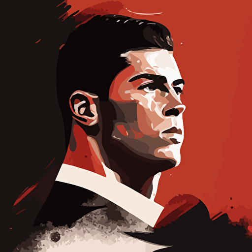 create an minimal vector art of christiano ronaldo, painting