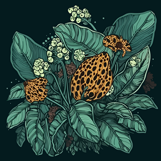 leopard plant, vector design style