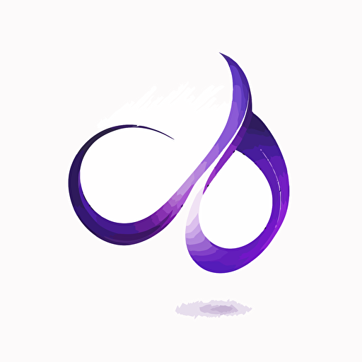 minimalist, logo, infinity symbol, small flame, white background, purple, vector, no shadows