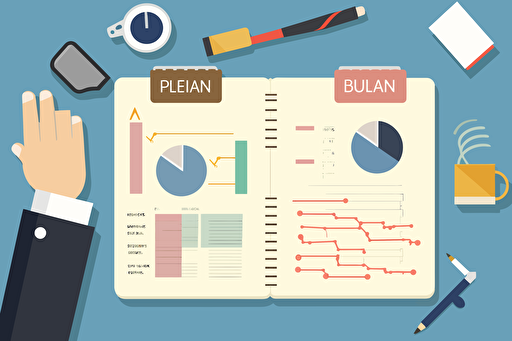 flat vector, buisiness plan