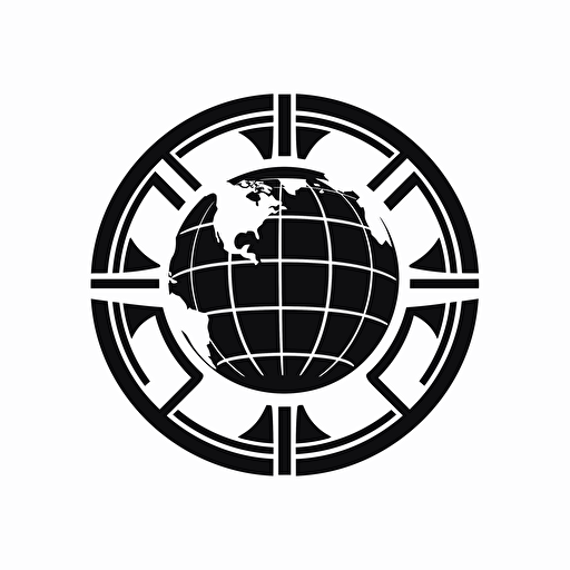 a simple and flat modern vector logo of Film and Atlas, black and white, white background