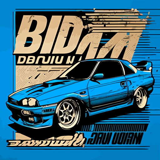 jdm related shop advertisement, highlight blue, vector