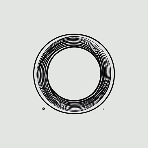 logo, simple, letter O inside circle, minimal line, vector