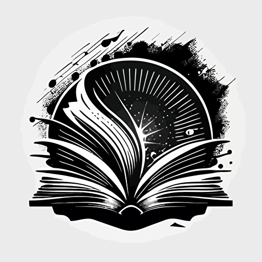Black and white vector book logo