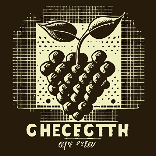 vector logo art cherry simple Reductionism, grid based design