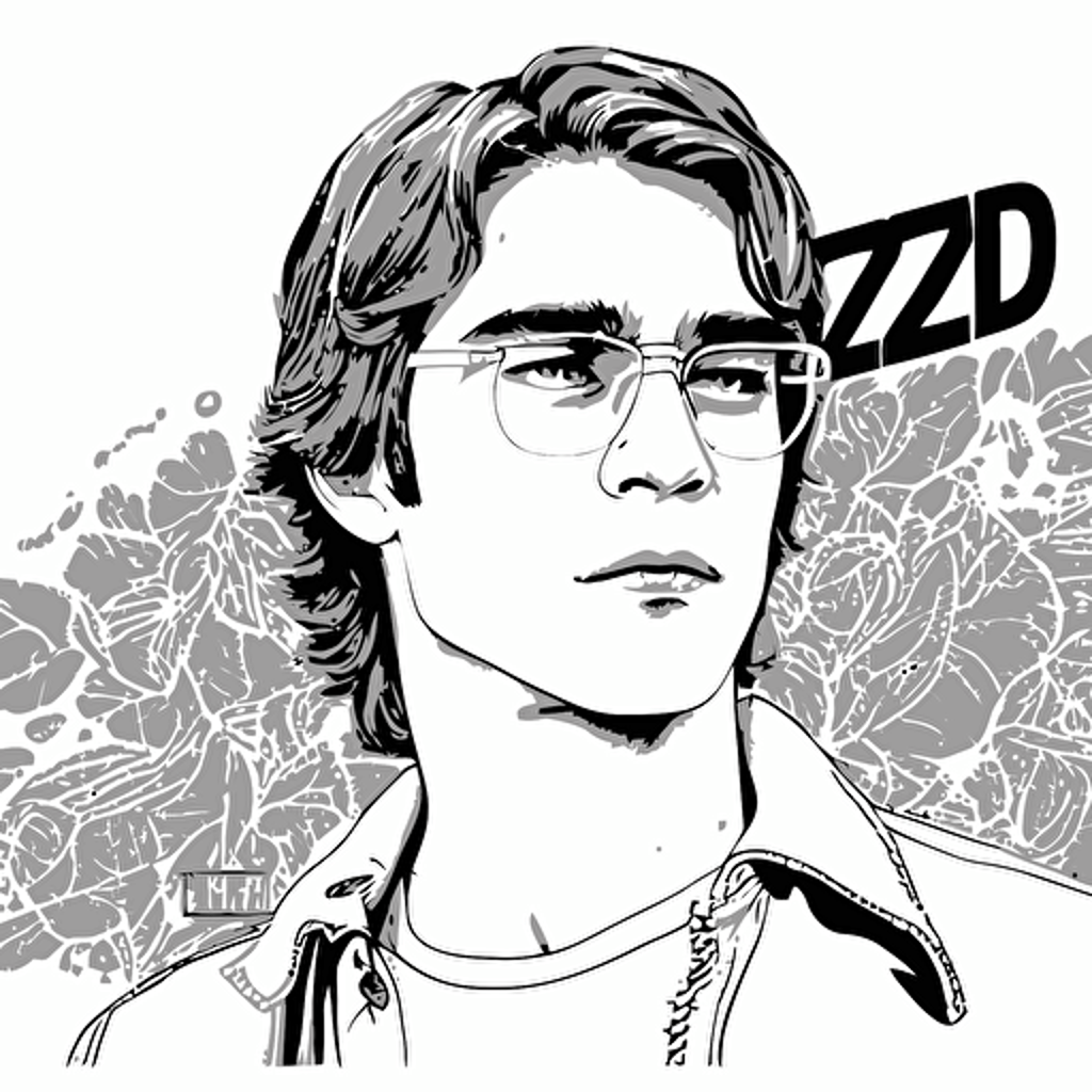 2d vector drawing coloring page of dazed and confused