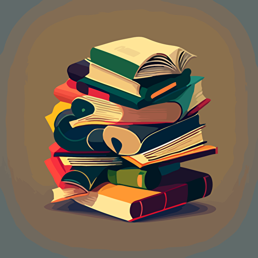 pile of books, vector,