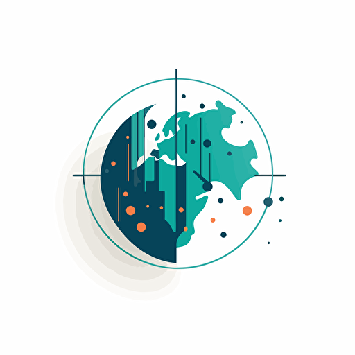 design a logo with earth as data, data points, clean, minimalistic, vector, not busy