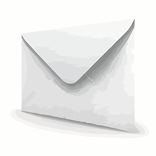 a simple white envelop in a vector art style on a white background