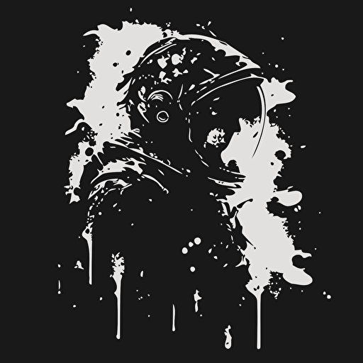 dark ethereal black grunge astronaut, vector logo, high resolution ar 3:2