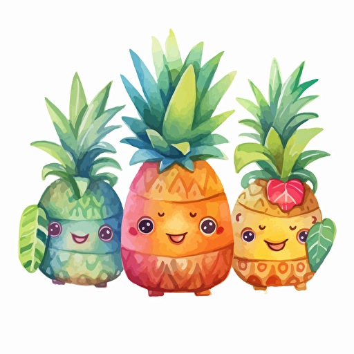 cute watercolor design of luau, vector