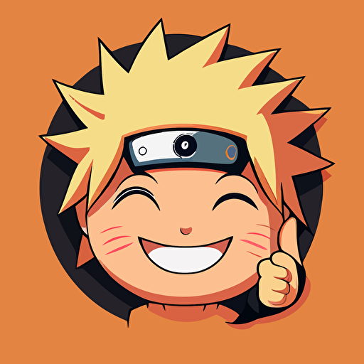 cool cute and funny Naruto vector face smiling thumbs up
