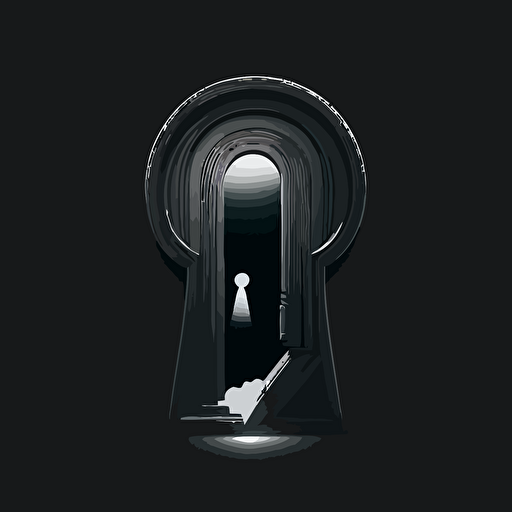 an illustration of a modern keyhole. Vector. Moody. Clean