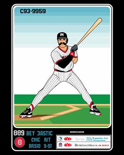 baseball trading card template, 1989 Upper Deck, vector, 2d