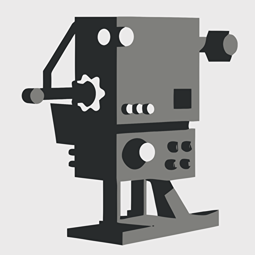 a seige machine icon, basic shapes, simple, vector, clean white background