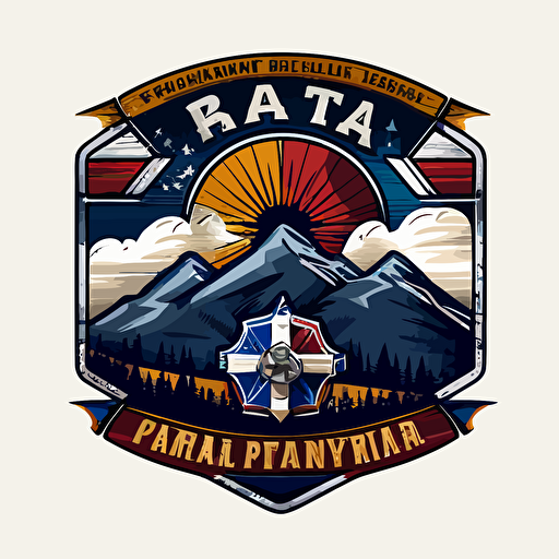 a vector logo design for a community paramedic program. The design should include the star of life, the Colorado flag, pikes peak mountain, and Colorado Springs skyline