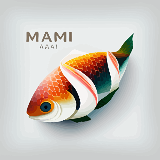 One maki, minimalistic design, vector art, white background