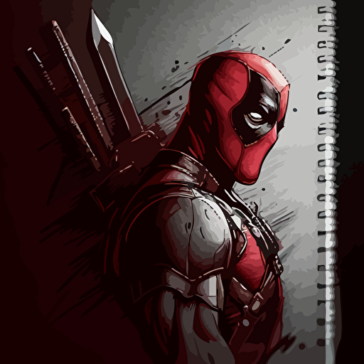 pencil sketch deadpool vector design