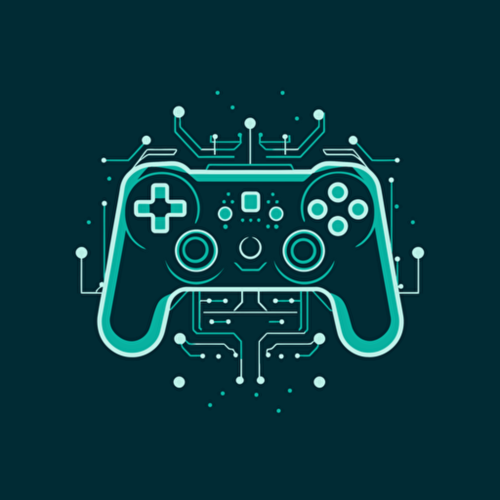 vector simplistic Logo design for game matrix with a game controller in it