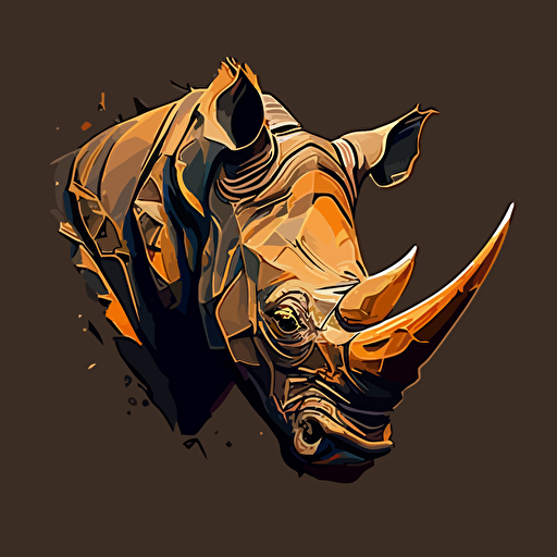 rhino logo vectorial art illustrator flat art