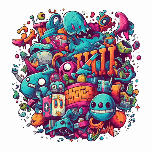 Games, doodle vector ilustration