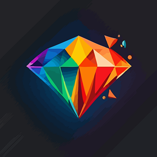 colorful diamond vector logo design with 5 colors very simple