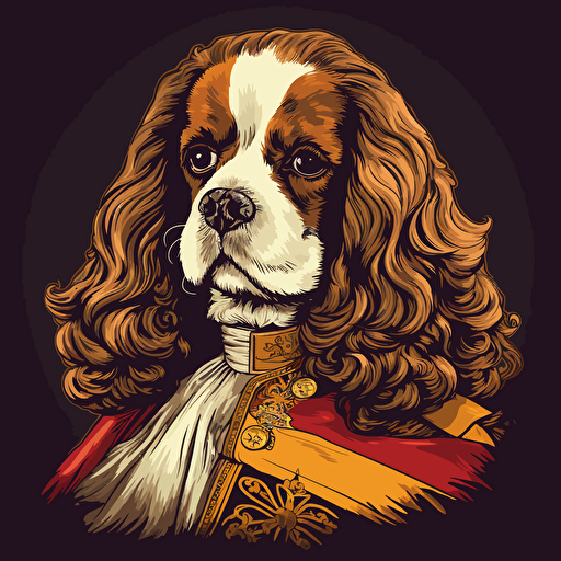vector illustration of King Charles and the British flag in vivid colors