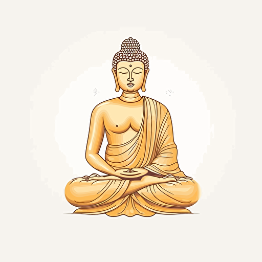 buddha vector design white background, minimalistic